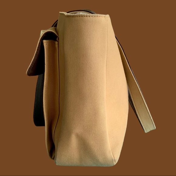 LAUREN RALPH LAUREN CANVAS TOTE BAG WITH LEATHER HANDLES - TAN - Picture 3 of 5